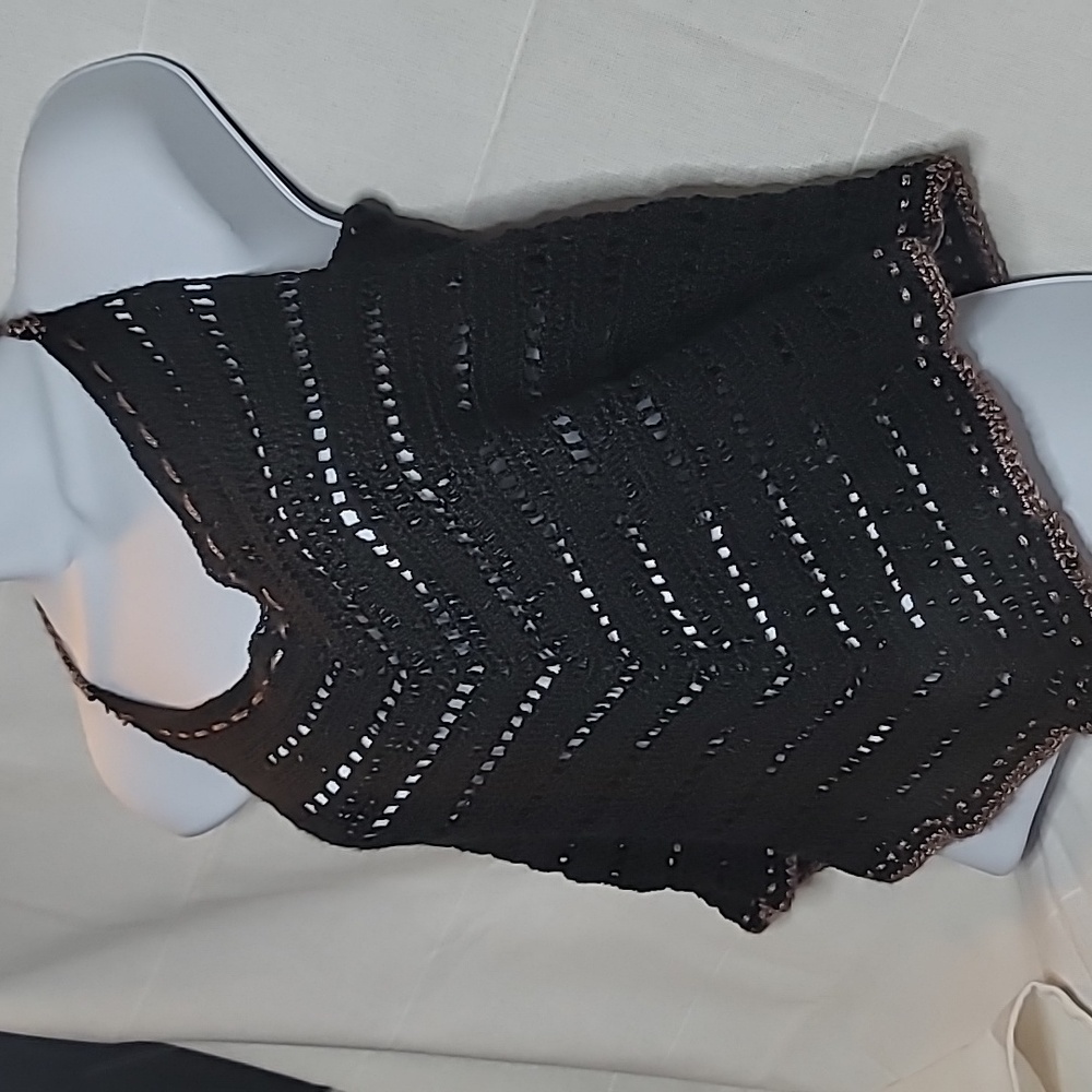 Chic Black Crochet Halter Top